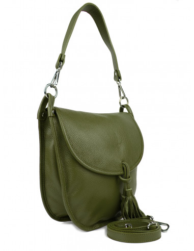 Dámská kožená kabelka Giostra Perlita se střapcem