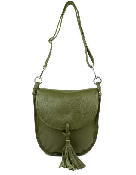 Dámská kožená kabelka Giostra Perlita se střapcem