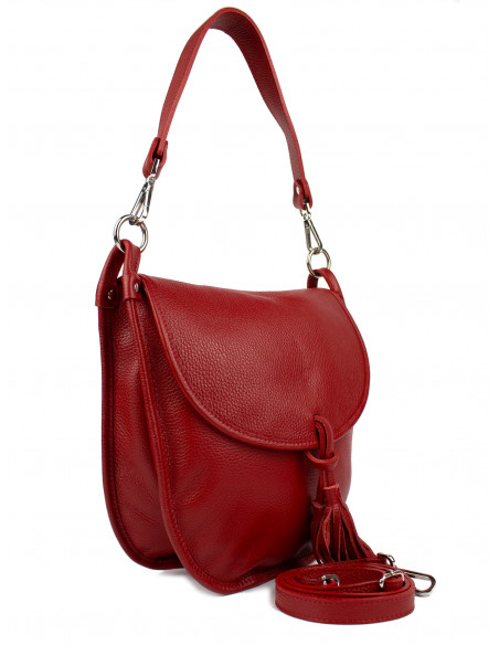 Dámská kožená kabelka Giostra Perlita se střapcem