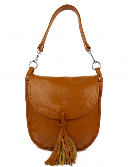 Dámská kožená kabelka Giostra Perlita se střapcem