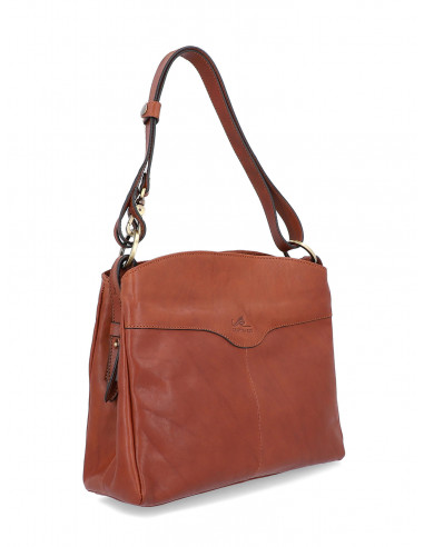 Dámská italská kožená kabelka Cristina Rui Sara hnědá a vícebarevná