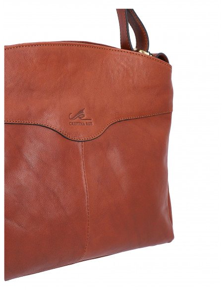 Dámská italská kožená kabelka Cristina Rui Sara hnědá a vícebarevná