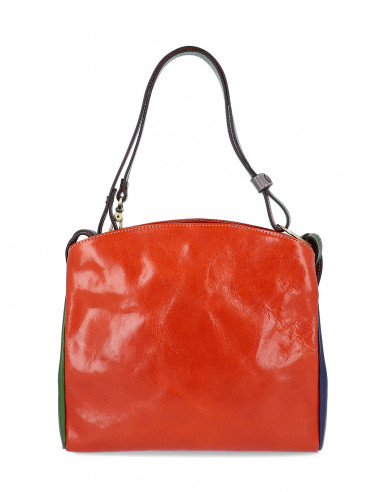 Dámská italská kožená kabelka Cristina Rui Sara hnědá a vícebarevná