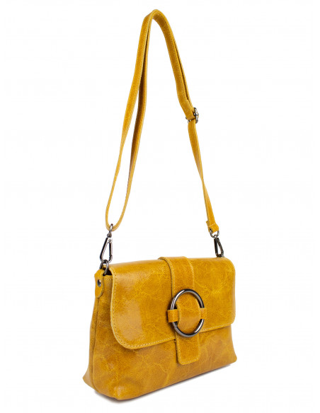 Dámská kožená crossbody kabelka Giostra Luna s kovovou ozdobou