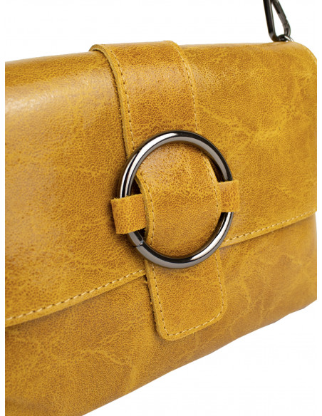 Dámská kožená crossbody kabelka Giostra Luna s kovovou ozdobou