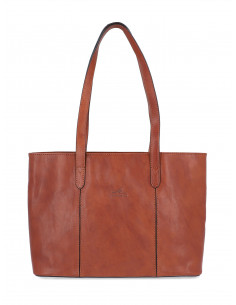 Dámská italská kožená kabelka Cristina Rui Neapol hnědá a vícebarevná