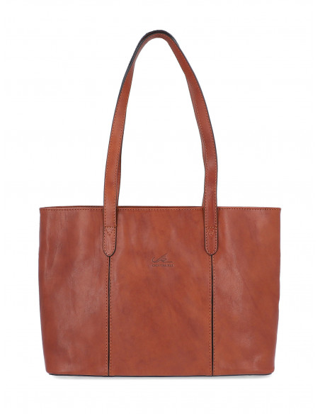 Dámská italská kožená kabelka Cristina Rui Neapol hnědá a vícebarevná