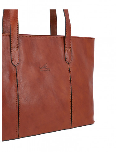 Dámská italská kožená kabelka Cristina Rui Neapol hnědá a vícebarevná