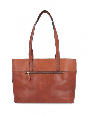 Dámská italská kožená kabelka Cristina Rui Neapol hnědá a vícebarevná