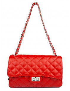 Dámská kožená kabelka Pierre Cardin Bella Medium prošívaná s řetízkem