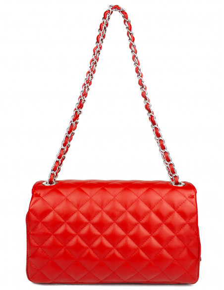 Dámská kožená kabelka Pierre Cardin Bella Medium prošívaná s řetízkem