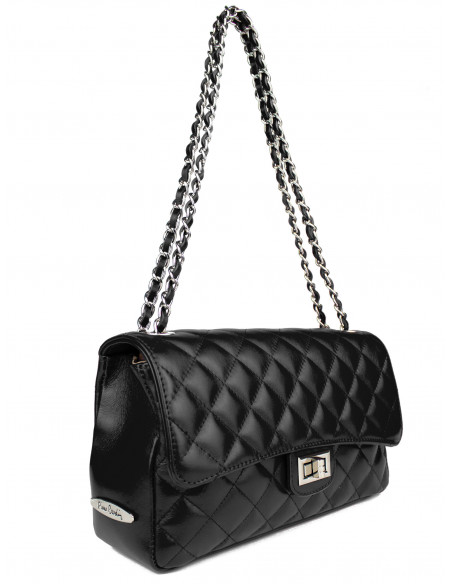 Dámská kožená kabelka Pierre Cardin Bella Medium prošívaná s řetízkem