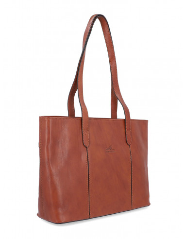 Dámská italská kožená kabelka Cristina Rui Neapol hnědá a vícebarevná