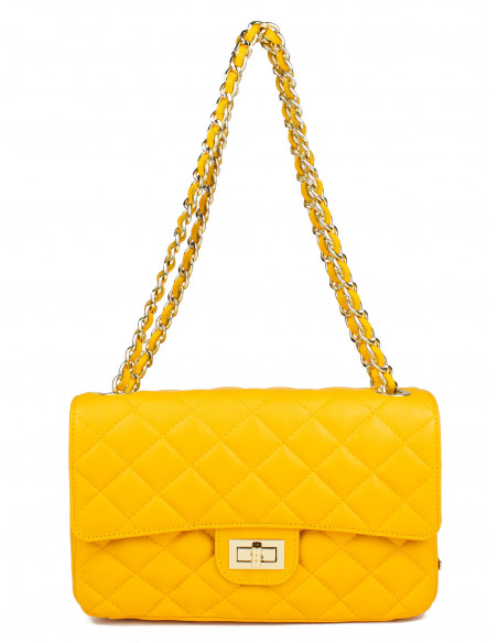 Dámská kožená kabelka Pierre Cardin Bella Medium prošívaná s řetízkem