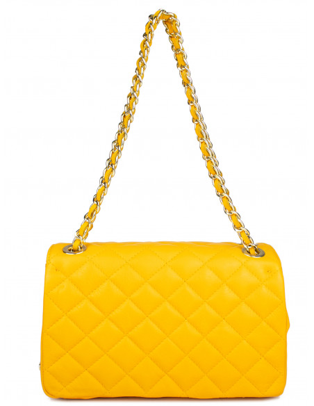 Dámská kožená kabelka Pierre Cardin Bella Medium prošívaná s řetízkem