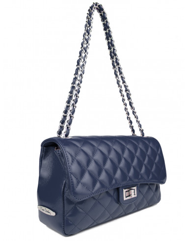 Dámská kožená kabelka Pierre Cardin Bella Medium prošívaná s řetízkem