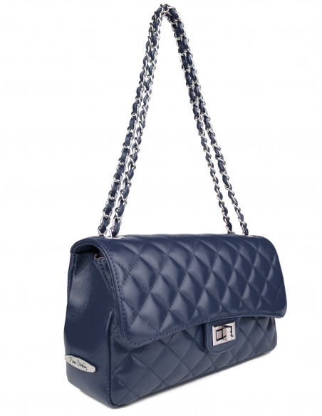 Dámská kožená kabelka Pierre Cardin Bella Medium prošívaná s řetízkem