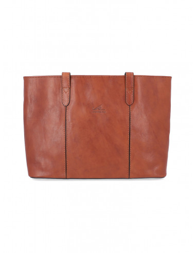 Dámská italská kožená kabelka Cristina Rui Neapol hnědá a vícebarevná