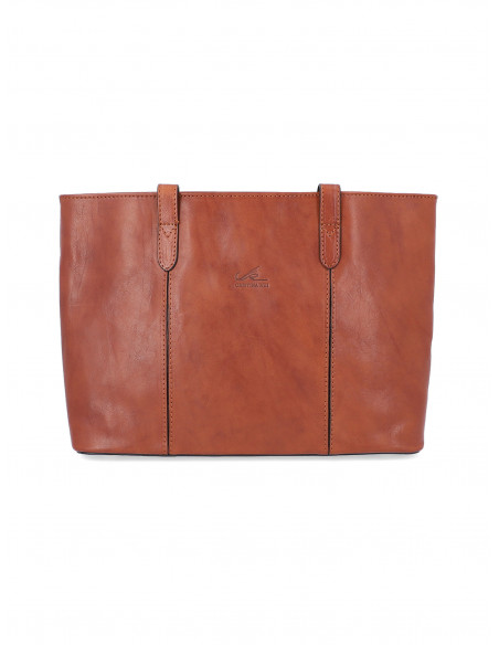 Dámská italská kožená kabelka Cristina Rui Neapol hnědá a vícebarevná