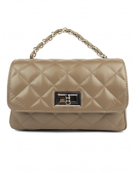 Dámská kožená kabelka Pierre Cardin Bella Piccola prošívaná s řetízkem