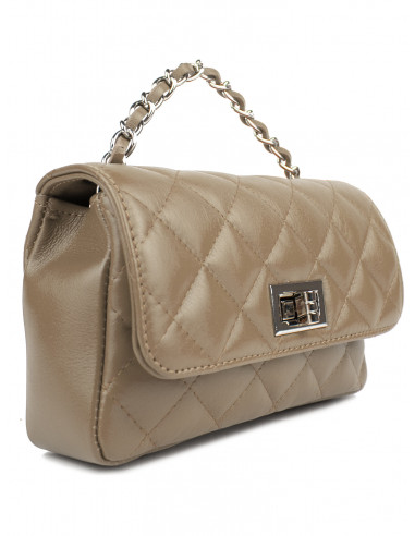 Dámská kožená kabelka Pierre Cardin Bella Piccola prošívaná s řetízkem