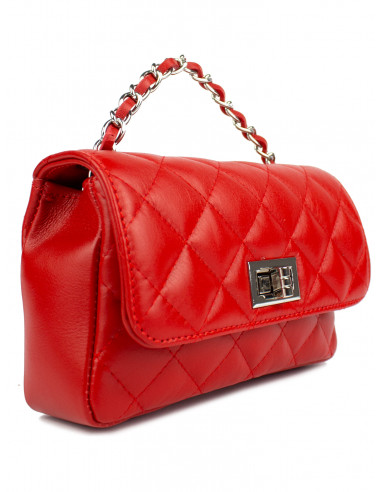 Dámská kožená kabelka Pierre Cardin Bella Piccola prošívaná s řetízkem