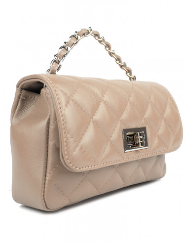Dámská kožená kabelka Pierre Cardin Bella Piccola prošívaná s řetízkem