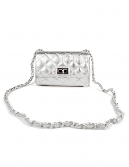 Dámská kožená kabelka Pierre Cardin Bella Piccola prošívaná s řetízkem