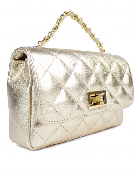 Dámská kožená kabelka Pierre Cardin Bella Piccola prošívaná s řetízkem