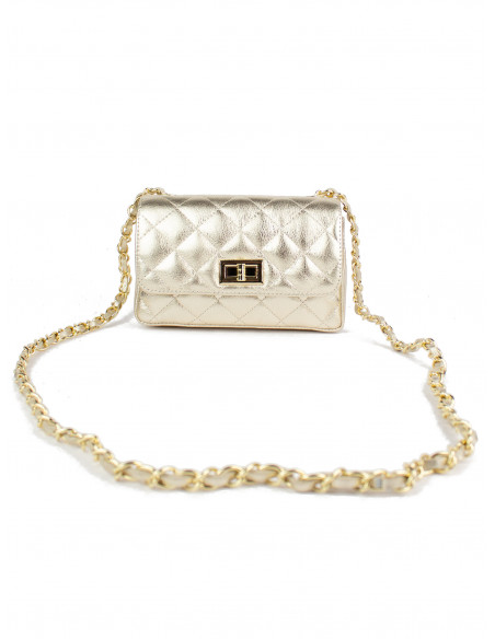 Dámská kožená kabelka Pierre Cardin Bella Piccola prošívaná s řetízkem