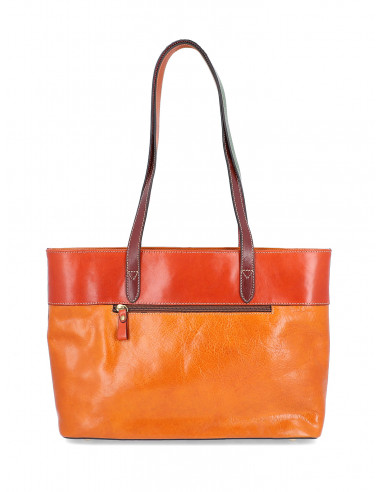 Dámská italská kožená kabelka Cristina Rui Neapol hnědá a vícebarevná