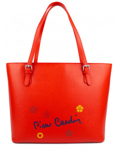 Dámská kožená kabelka Pierre Cardin Grace shopper bag s květy