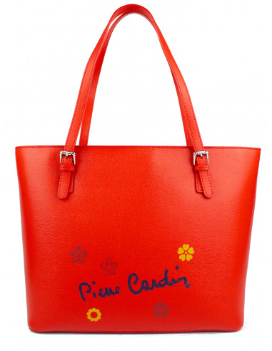 Dámská kožená kabelka Pierre Cardin Grace shopper bag s květy