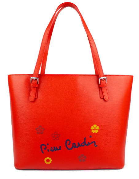 Dámská kožená kabelka Pierre Cardin Grace shopper bag s květy