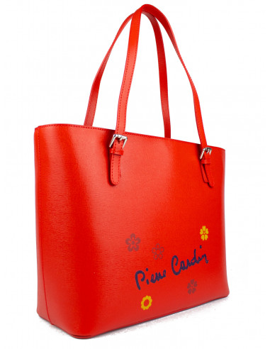 Dámská kožená kabelka Pierre Cardin Grace shopper bag s květy