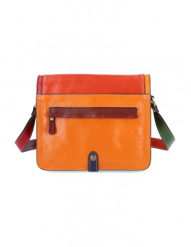 Dámská italská kožená crossbody kabelka Cristina Rui Cristina hnědá a vícebarevná