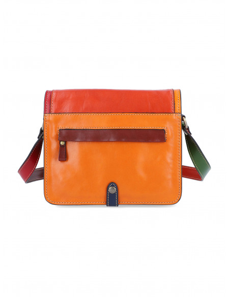 Dámská italská kožená crossbody kabelka Cristina Rui Cristina hnědá a vícebarevná