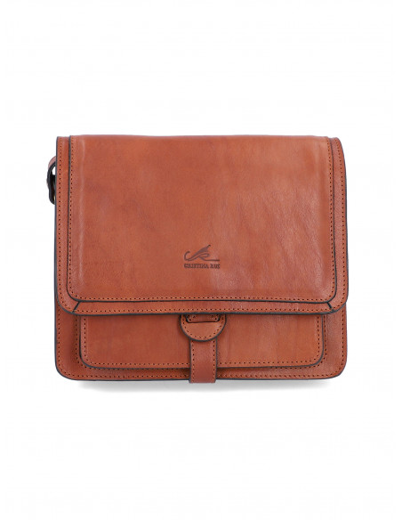 Dámská italská kožená crossbody kabelka Cristina Rui Cristina hnědá a vícebarevná