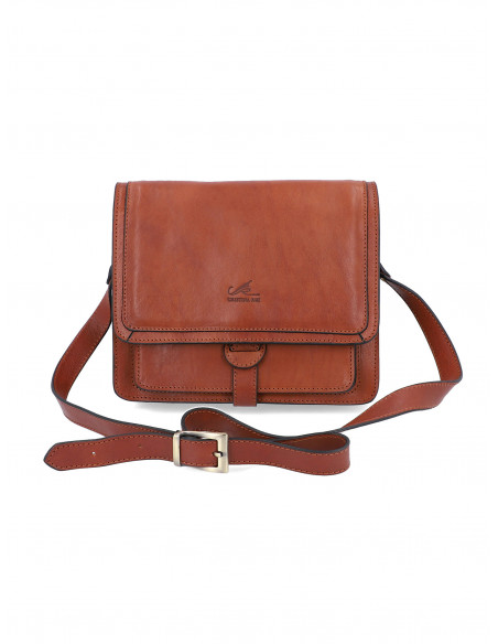 Dámská italská kožená crossbody kabelka Cristina Rui Cristina hnědá a vícebarevná