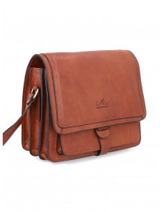 Dámská italská kožená crossbody kabelka Cristina Rui Cristina hnědá a vícebarevná 2