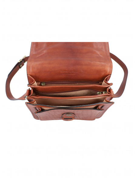 Dámská italská kožená crossbody kabelka Cristina Rui Cristina hnědá a vícebarevná