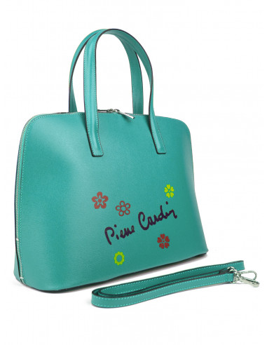 Dámská kožená kabelka Pierre Cardin Chantal Grande s květy
