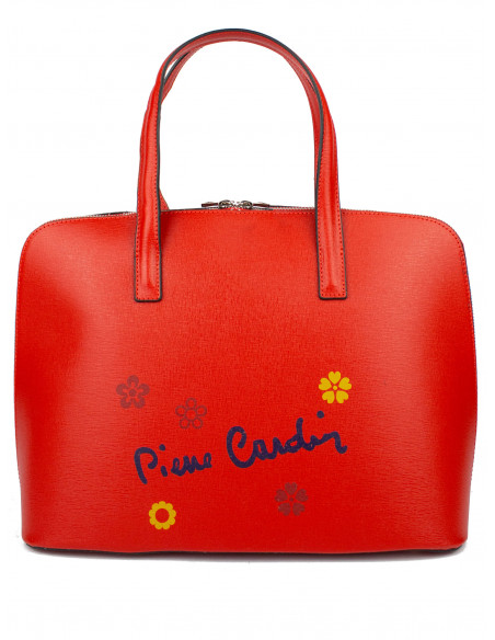 Dámská kožená kabelka Pierre Cardin Chantal Grande s květy