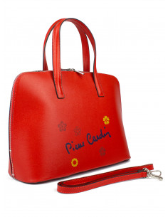 Dámská kožená kabelka Pierre Cardin Chantal Grande s květy 2