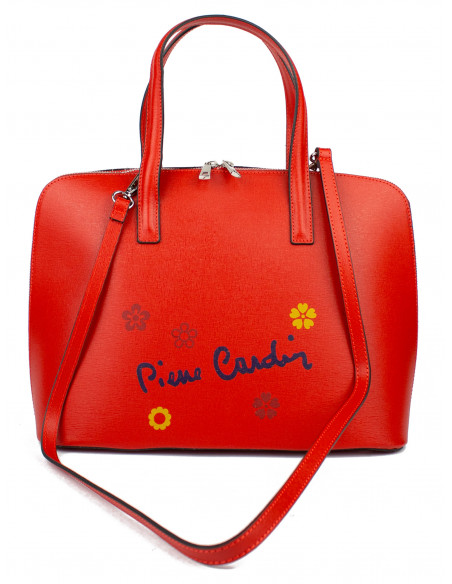 Dámská kožená kabelka Pierre Cardin Chantal Grande s květy