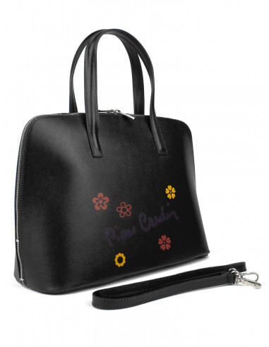 Dámská kožená kabelka Pierre Cardin Chantal Grande s květy