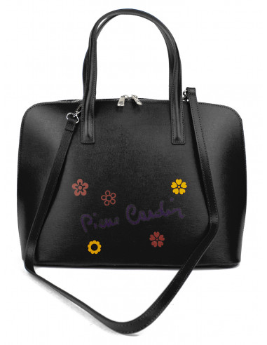 Dámská kožená kabelka Pierre Cardin Chantal Grande s květy