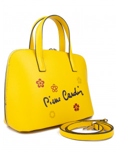 Dámská kožená kabelka Pierre Cardin Chantal Medium s květy 2