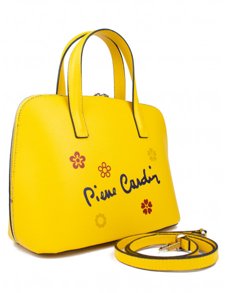 Dámská kožená kabelka Pierre Cardin Chantal Medium s květy