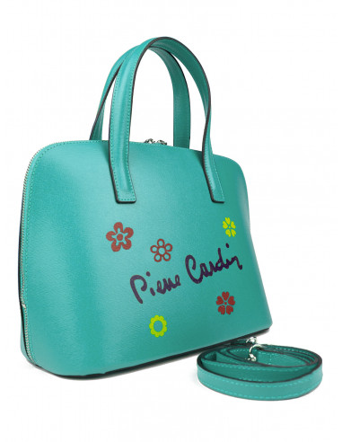 Dámská kožená kabelka Pierre Cardin Chantal Medium s květy